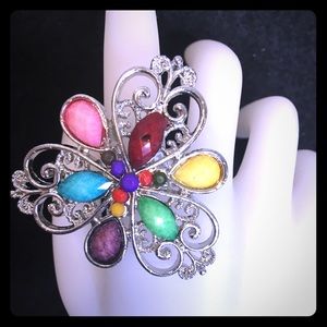 Costume jewelry adjustable ring